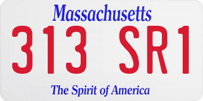 MA license plate 313SR1