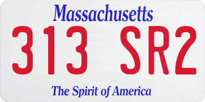 MA license plate 313SR2