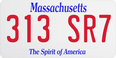 MA license plate 313SR7