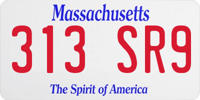 MA license plate 313SR9