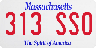 MA license plate 313SS0