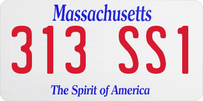 MA license plate 313SS1