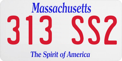MA license plate 313SS2