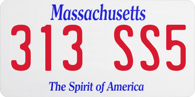 MA license plate 313SS5