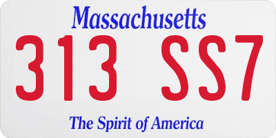 MA license plate 313SS7
