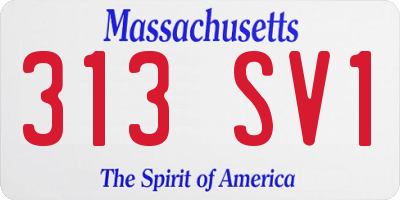 MA license plate 313SV1