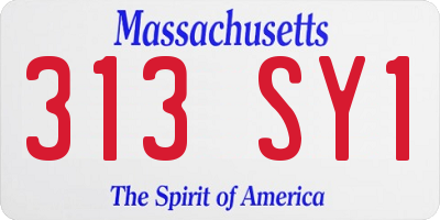 MA license plate 313SY1