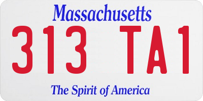 MA license plate 313TA1