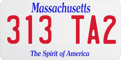 MA license plate 313TA2