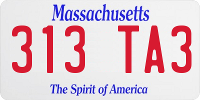 MA license plate 313TA3
