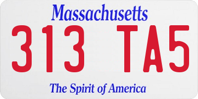 MA license plate 313TA5