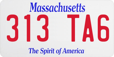 MA license plate 313TA6