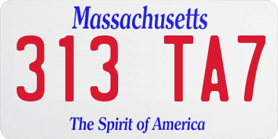MA license plate 313TA7