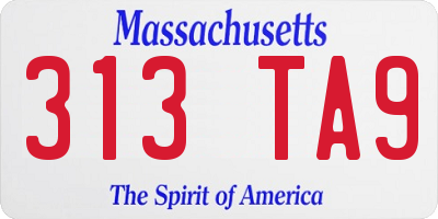 MA license plate 313TA9