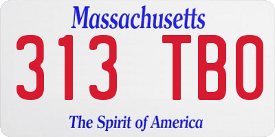 MA license plate 313TB0