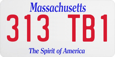 MA license plate 313TB1