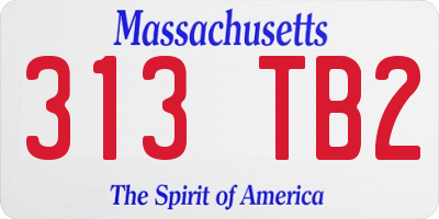 MA license plate 313TB2