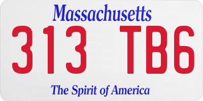 MA license plate 313TB6