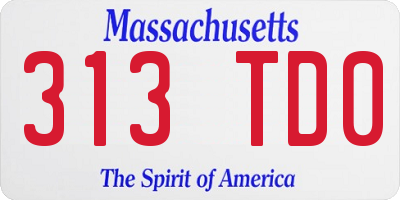MA license plate 313TD0