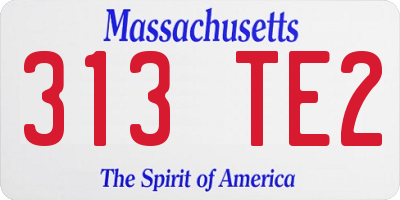 MA license plate 313TE2
