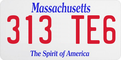 MA license plate 313TE6