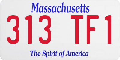 MA license plate 313TF1