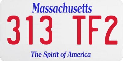 MA license plate 313TF2