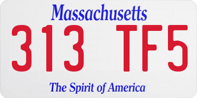 MA license plate 313TF5