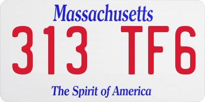 MA license plate 313TF6