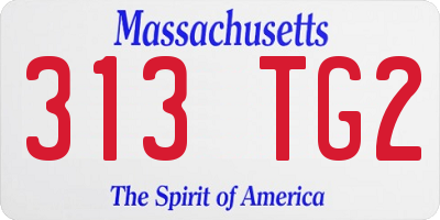 MA license plate 313TG2
