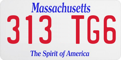 MA license plate 313TG6