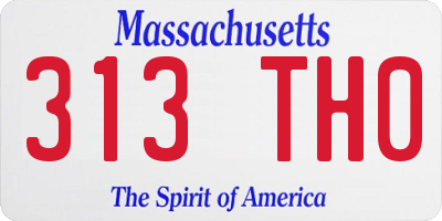MA license plate 313TH0