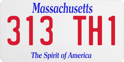MA license plate 313TH1
