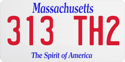 MA license plate 313TH2