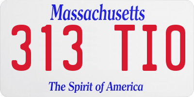 MA license plate 313TI0