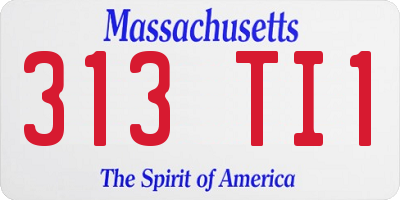 MA license plate 313TI1
