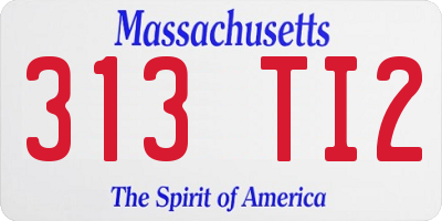MA license plate 313TI2