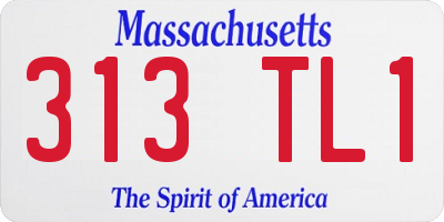 MA license plate 313TL1