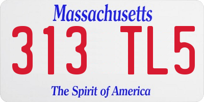 MA license plate 313TL5