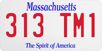 MA license plate 313TM1