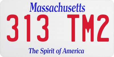 MA license plate 313TM2