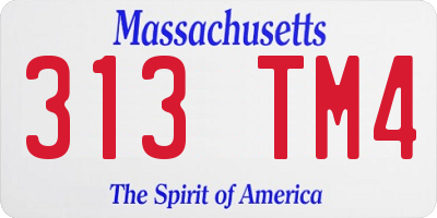 MA license plate 313TM4
