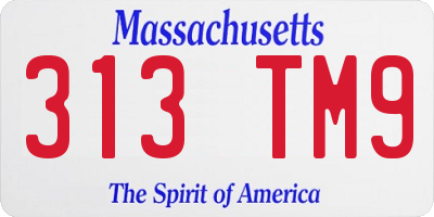 MA license plate 313TM9