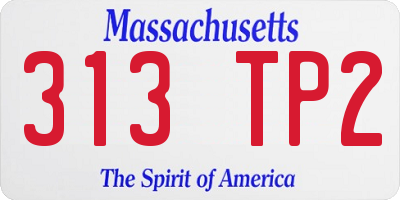 MA license plate 313TP2