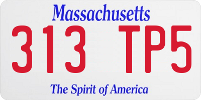 MA license plate 313TP5