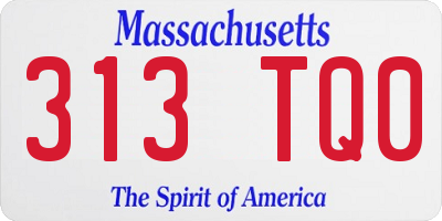 MA license plate 313TQ0