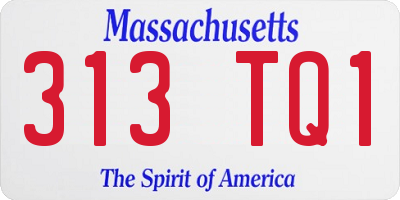 MA license plate 313TQ1