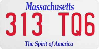 MA license plate 313TQ6