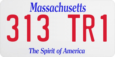 MA license plate 313TR1