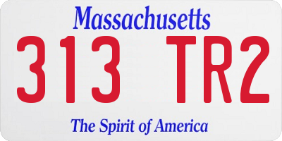 MA license plate 313TR2